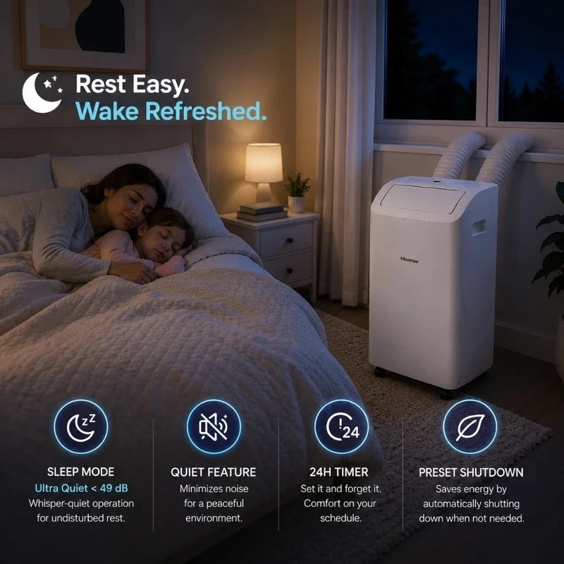 Hisense 8,000 btu doe smart portable air conditioner dual hose w/ inverter Variety shop
