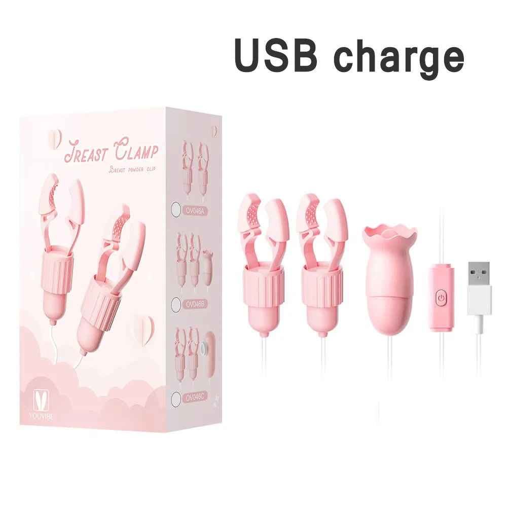 Vibrating Nipple Clamp Tongue Licking Sucking Vibrator For Women Breast Massage Variety shop