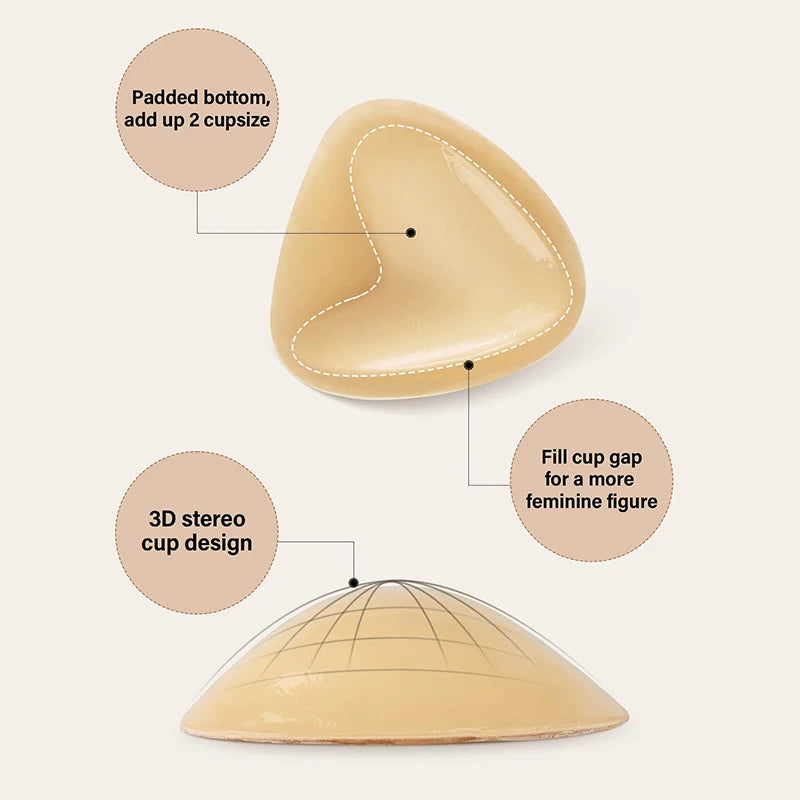 Double-Sided Sticky Bra Pads Women Summer Ultra Instant Push Up Bra Pads Reusable Padded Inserts Strapless Lift For Swimsuit Variety store