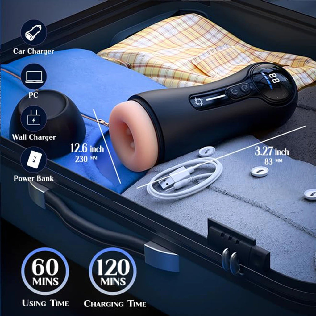 Male Masturbator Penis Pump For Men with 4 Sucking 9 Vibration Modes LED Display Pocket Pussy Realistic Vagina Variety shop