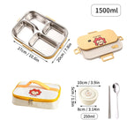 4 Grids 304 Stainless Steel Lunch Box With Cutlery&Bowl Portable Food Contianer variety store