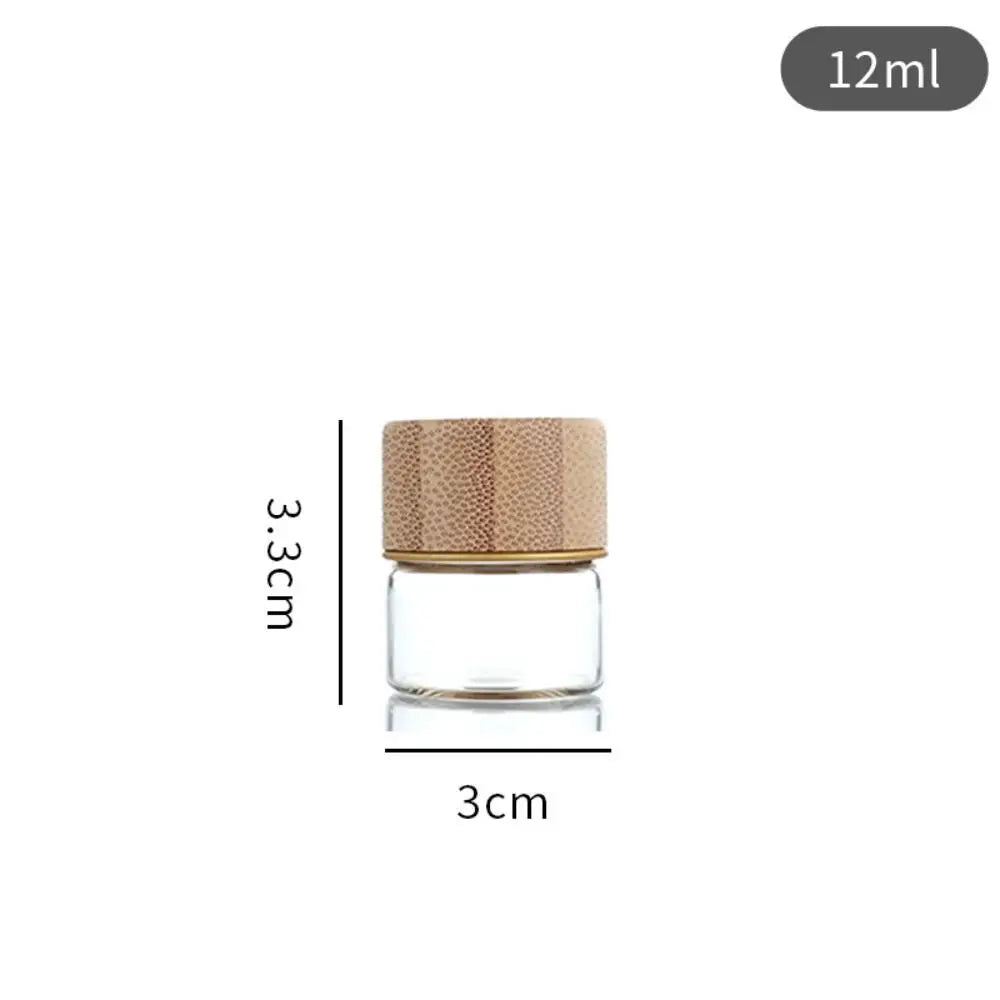 Transparent Storage Tank Glass Sealed Spice Jars Dispensing Bottles with Wood Lids Food Storage Sealing Jar Storage Tool variety store