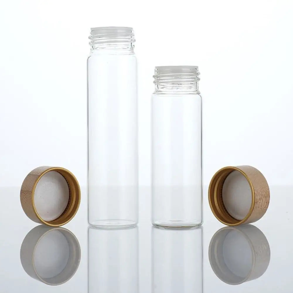 Transparent Storage Tank Glass Sealed Spice Jars Dispensing Bottles with Wood Lids Food Storage Sealing Jar Storage Tool variety store
