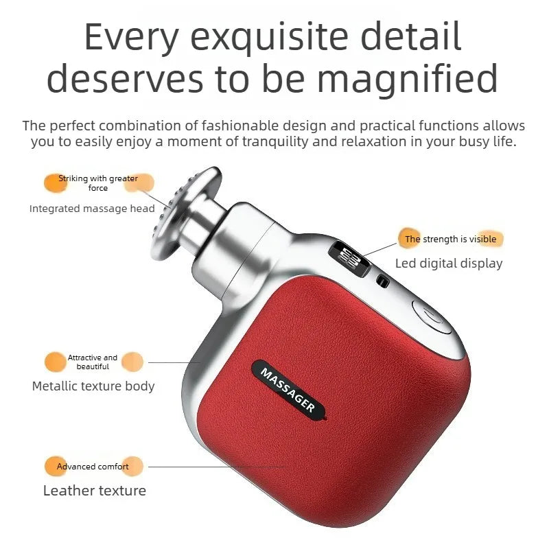 Mini Pocket Fascia Gun with 4 Silicone Massage Heads Lightweight Portable Perfect for Office Home Use Low-noise Muscle Massager Variety shop