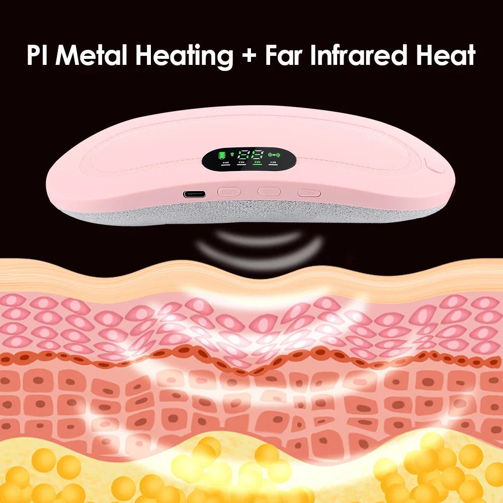 Electric Waist Massage Period Cramp Massager Vibrating Heating Belt for Menstrual Waist Stomach Abdominal Warm Palace Belt Variety shop
