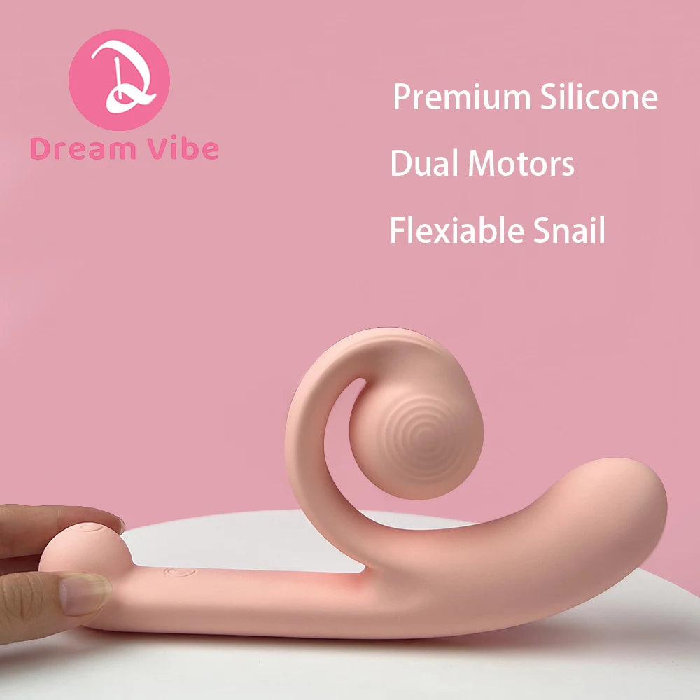 Snail Dildo Vibrator Adjustable Clit Fit Penetration G-Spot Dual Motors Pleasure Women Sex Toy Double Stimulation Toy Love 18+ Variety shop