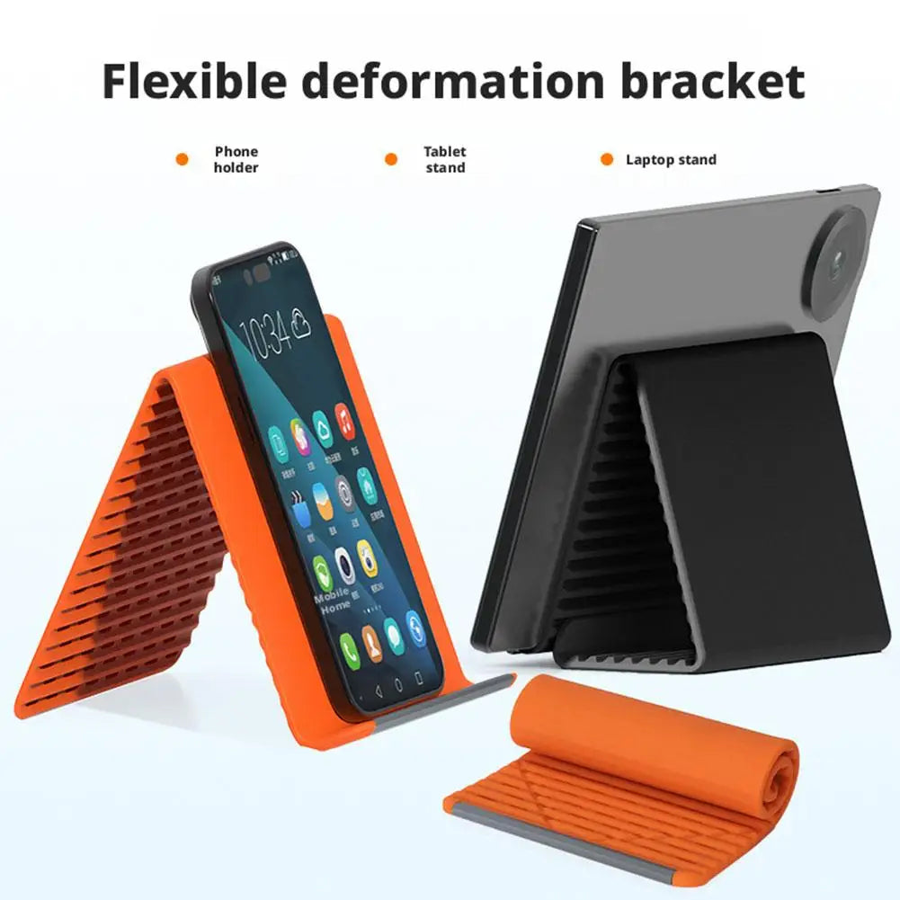Flexible Folding Phone Holder Creative Foldable Desktop Stand Silicone Anti Slip variety store