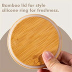 6 Pack 25oz round Glass Kitchen Storage Jars with Airtight Bamboo Lid variety store