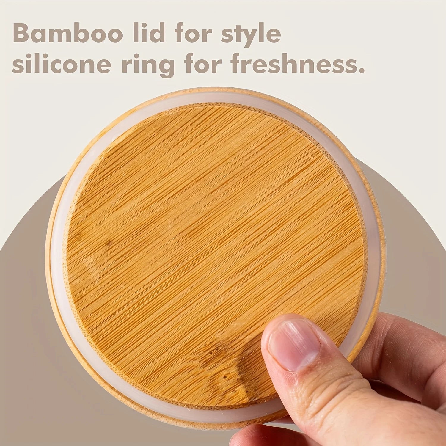 6 Pack 25oz round Glass Kitchen Storage Jars with Airtight Bamboo Lid variety store