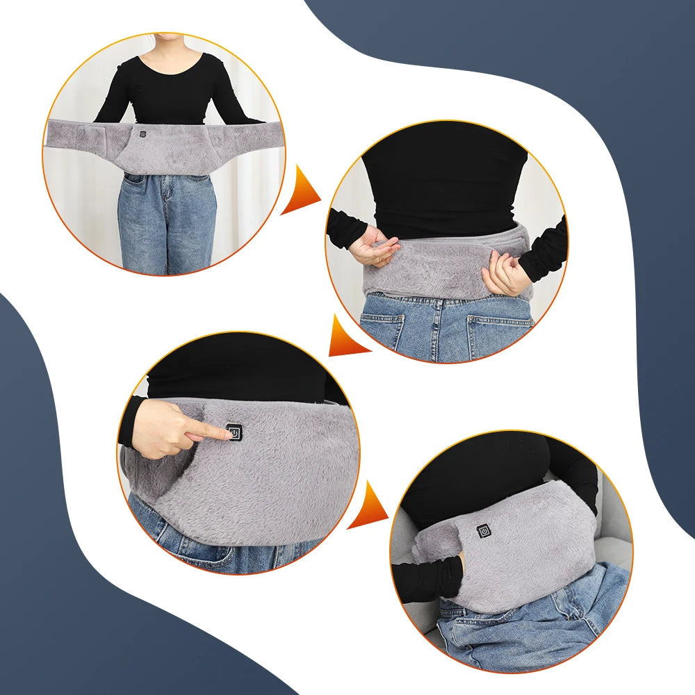Electric Waist Warmer Uterus Warming Belt Heated Cold Hand Heating USB Charging Abdominal Massager Protection Artifact Graphene Variety shop