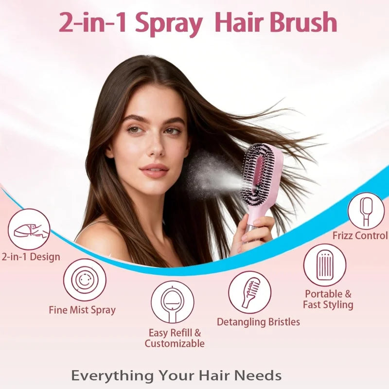 2in1 Sprayer Comb Detangling Scalp Massage Hairbrush with Spray Bottle Essential Oil Water Mist Spray Brush Anti-static Autumn Variety shop