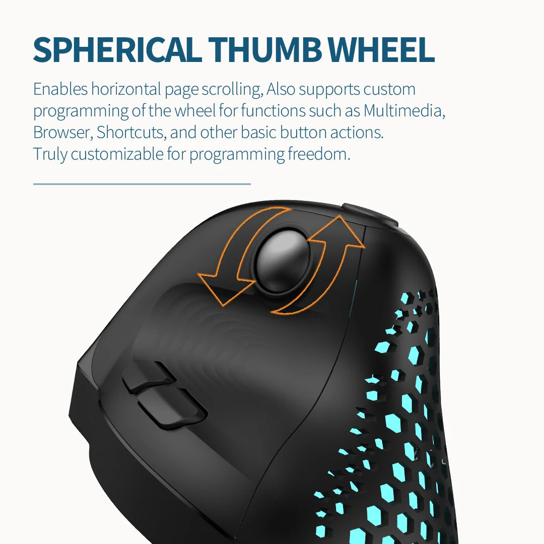 Seeker Ergonomic Vertical Mouse with OLED Screen 4000DPI Rechargeable 1000mA variety store
