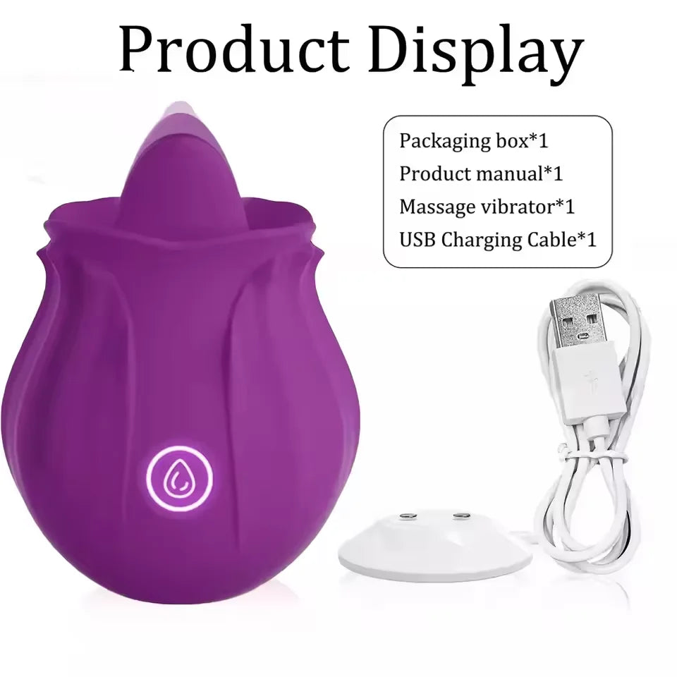 Rose Toy Tongue Licking Vibrator for Women Oral Clit Stimulator Female G Spot Vibrating Masturbation Massager Sex Toys for Adult Variety shop