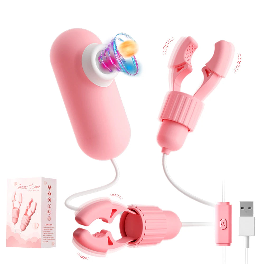 Vibrating Nipple Clamp Tongue Licking Sucking Vibrator For Women Breast Massage Variety shop