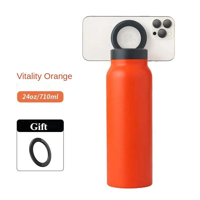 24 Oz Insulated Stainless Steel Sports Bottle Insulated Mug with Magnetic Phone Holder variety store