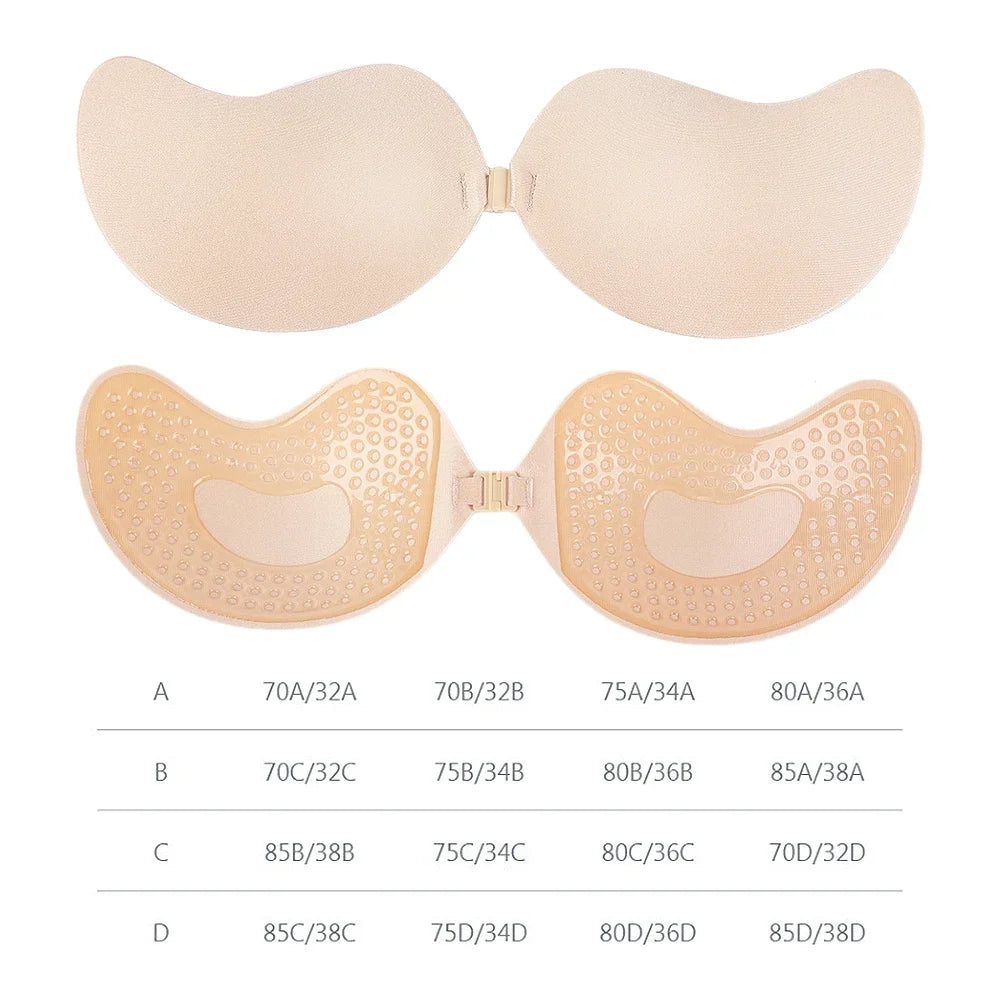 Invisible Push Up Bra for Women Backless Strapless Bra Seamless Front Closure Bralette Underwear Silicone Self-Adhesive Bra Pad Variety store