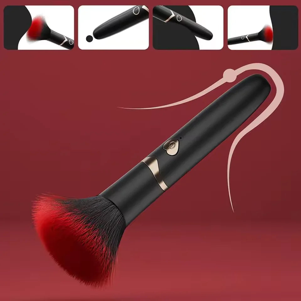 Vibrating Makeup Brush Massager Strong Shock Female Orgasm Clitoral Stimulator 7 Speed AV Wand Vibrator Adult Sex Toys for Women Variety shop