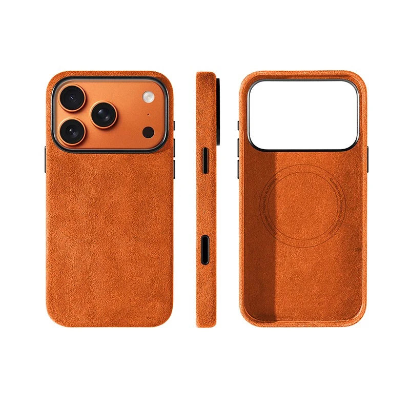 Italian Alcantara Magnetic Case for iPhone MagSafe Case Smart Button Protective Cover variety store