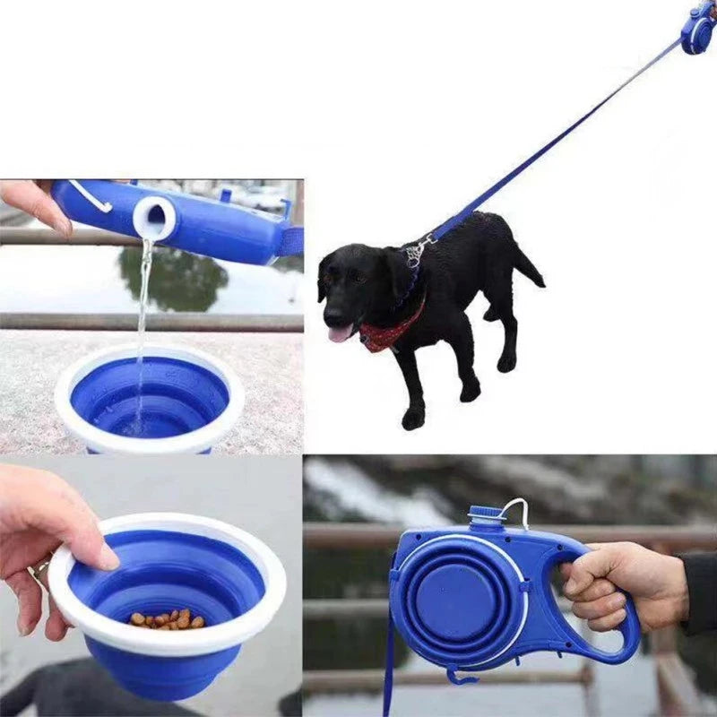 Multifunction Pet Dog Leash with Builtin Water Bottle Bowl Waste Bag Dispenser for Outdoor Walking variety store