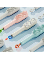 1pc Self-cleaning Hair Comb Anti Static Retractable One-pull Massage Brush Rotating Lifting Hairbrush Safety Airbag Combs Barber Variety store