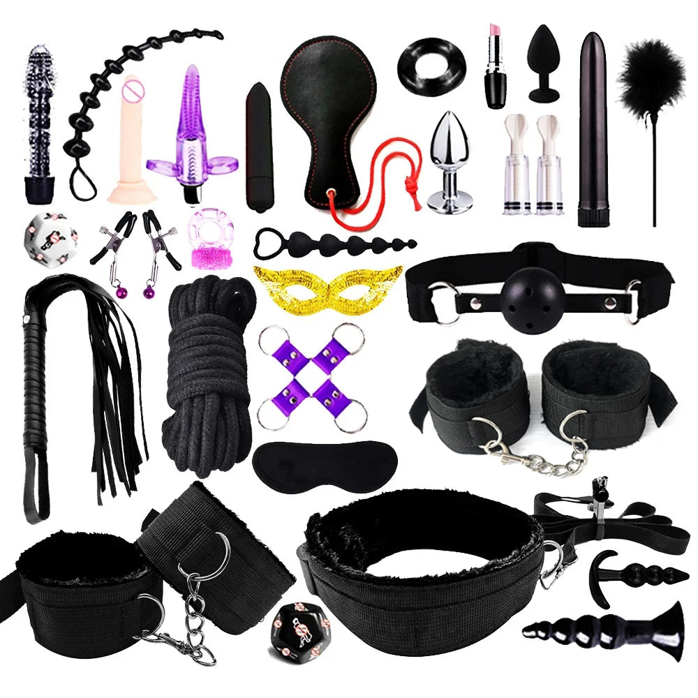 BDSM Kits Sex Bondage Vibrators Sex toys for Couples Adult Variety shop