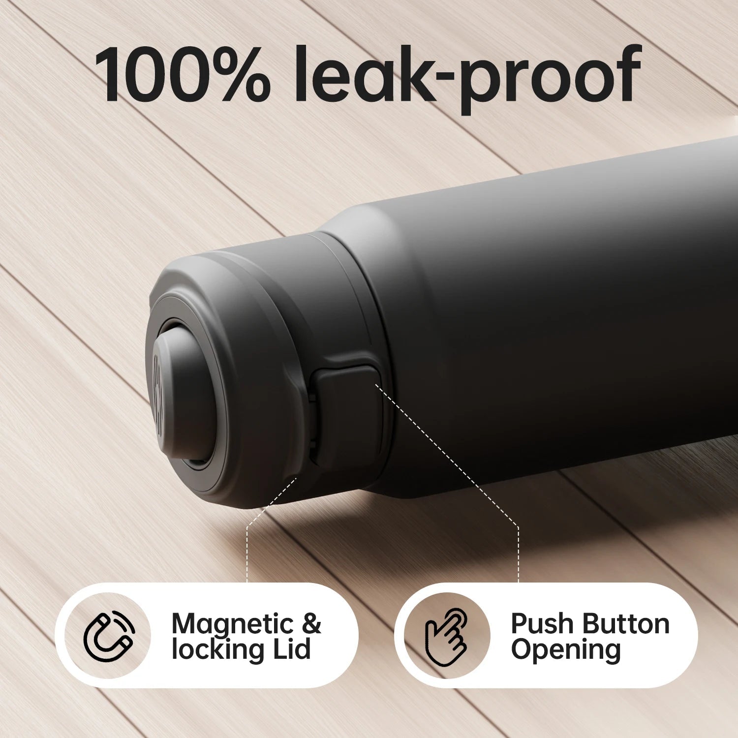 Magnetic Thermos 950ml  Stainless Steel Sports Water Bottle with Magnetic Phone Holder variety store