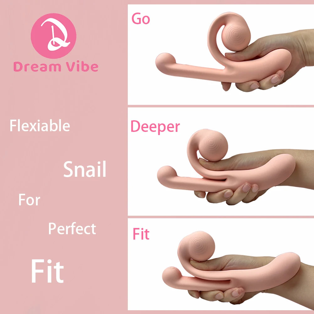 Snail Dildo Vibrator Adjustable Clit Fit Penetration G-Spot Dual Motors Pleasure Women Sex Toy Double Stimulation Toy Love 18+ Variety shop