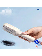 1pc Self-cleaning Hair Comb Anti Static Retractable One-pull Massage Brush Rotating Lifting Hairbrush Safety Airbag Combs Barber Variety store
