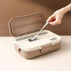 4 Grids 304 Stainless Steel Lunch Box With Cutlery&Bowl Portable Food Contianer variety store
