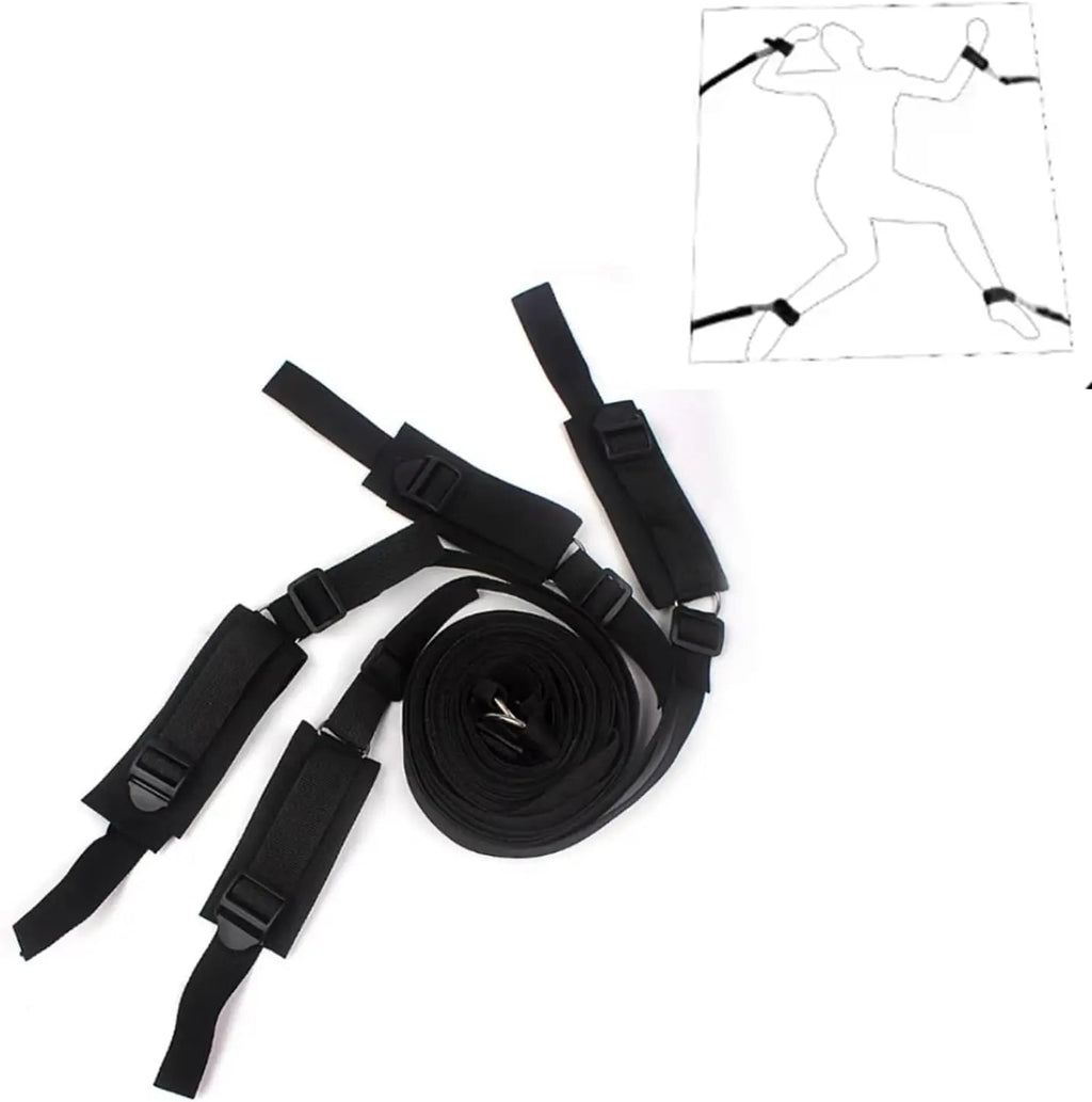 BDSM Bed Restraints Kit Adjustable Set with Wrist Thigh Cuffs Handcuffs Sex Furniture  Bondage Gear for Bedroom  Adult Toys Variety shop