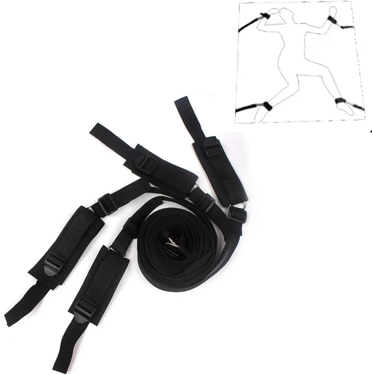 BDSM Bed Restraints Kit Adjustable Set with Wrist Thigh Cuffs Handcuffs Sex Furniture  Bondage Gear for Bedroom  Adult Toys Variety shop