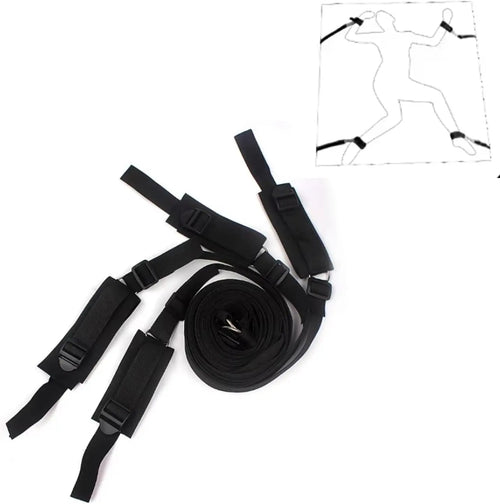 BDSM Bed Restraints Kit Adjustable Set with Wrist Thigh Cuffs Handcuffs Sex Furniture  Bondage Gear for Bedroom  Adult Toys Variety shop
