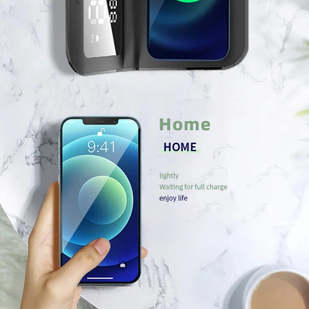 Wireless Charger Pad Stand with Alarm Clock Thermometer variety store