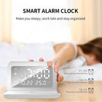 Wireless Charger Pad Stand with Alarm Clock Thermometer variety store