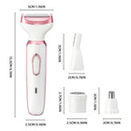 4 In 1 Electric Lady Shaver, Body Hair Removal Epilator, Painless Cordless Trimmer Razor variety store