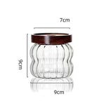 Kitchen High Borosilicate Glass Sealed jar Canister Glass Container Wood Lid variety store