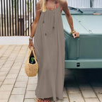 Backless Women's Cami Dress Summer Spaghetti Strap Sleeveless Boho Beach Maxi Dress Back Tie Vacation Long Sundress Women Dress Variety shop