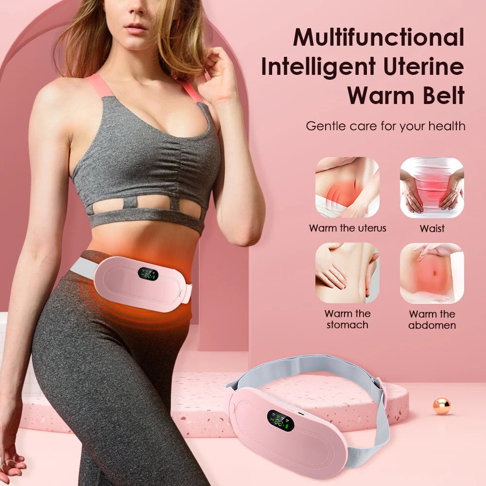 Electric Waist Massage Period Cramp Massager Vibrating Heating Belt for Menstrual Waist Stomach Abdominal Warm Palace Belt Variety shop