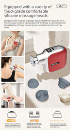 Mini Pocket Fascia Gun with 4 Silicone Massage Heads Lightweight Portable Perfect for Office Home Use Low-noise Muscle Massager Variety shop