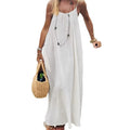 Backless Women's Cami Dress Summer Spaghetti Strap Sleeveless Boho Beach Maxi Dress Back Tie Vacation Long Sundress Women Dress Variety shop