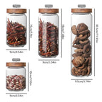1pcs Wood Lid Orgnizer Glass Airtight Canister Kitchen Storage Bottles Jar variety store