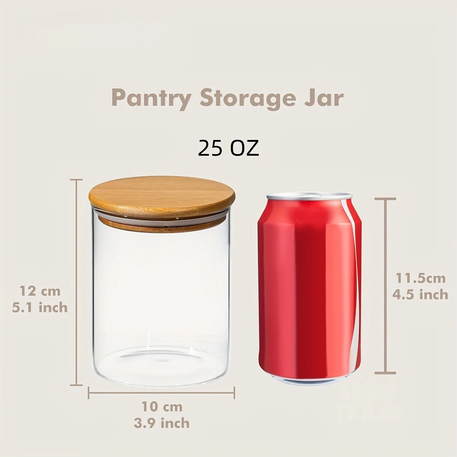 6 Pack 25oz round Glass Kitchen Storage Jars with Airtight Bamboo Lid variety store