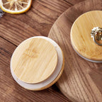 Food Container Kitchen Storage Bottles Glass Airtight Canister Grains Tea Coffee Beans Grains Candy Jars with Wood Lid and Spoon variety store