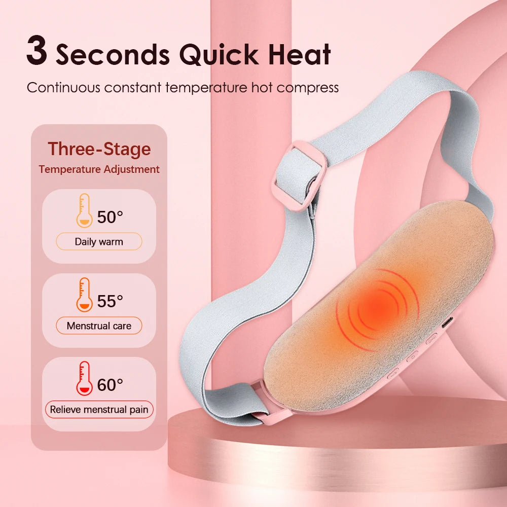 Electric Waist Massage Period Cramp Massager Vibrating Heating Belt for Menstrual Waist Stomach Abdominal Warm Palace Belt Variety shop