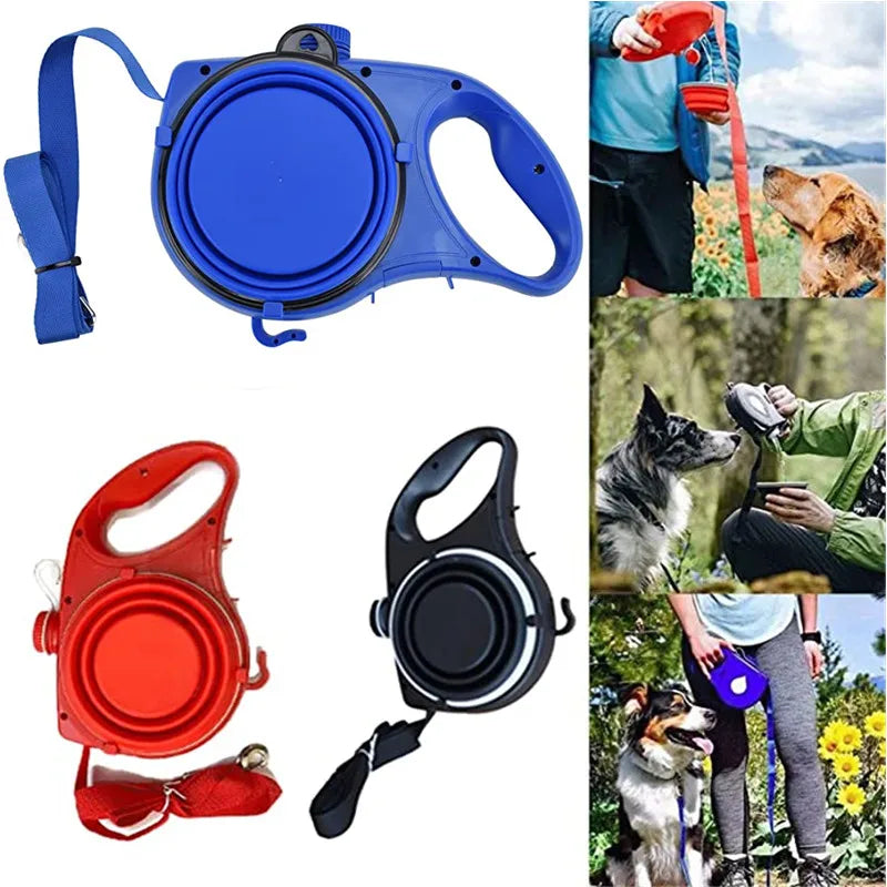 Multifunction Pet Dog Leash with Builtin Water Bottle Bowl Waste Bag Dispenser for Outdoor Walking variety store