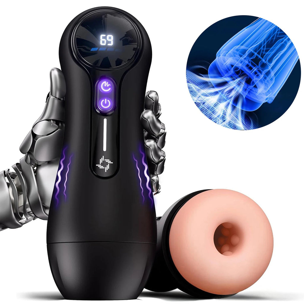 Male Masturbator Penis Pump For Men with 4 Sucking 9 Vibration Modes LED Display Pocket Pussy Realistic Vagina Variety shop