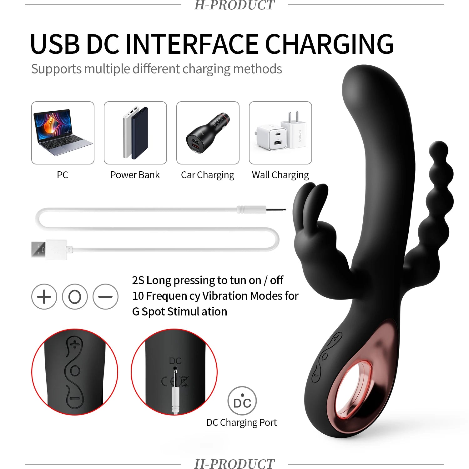 3 In 1 Dildo Rabbit Vibrator for Women G-Spot Orgasm Masturbator Anal Plug Clitoris Stimulator Female Masturbation Sex Toys 18 Variety shop