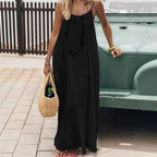 Backless Women's Cami Dress Summer Spaghetti Strap Sleeveless Boho Beach Maxi Dress Back Tie Vacation Long Sundress Women Dress Variety shop