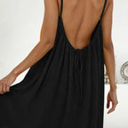 Casual Backless Cami Dress for Women Summer Sleeveless Beach Sundress Spaghetti Strap Loose Flowy Dress with Back Tie Variety shop