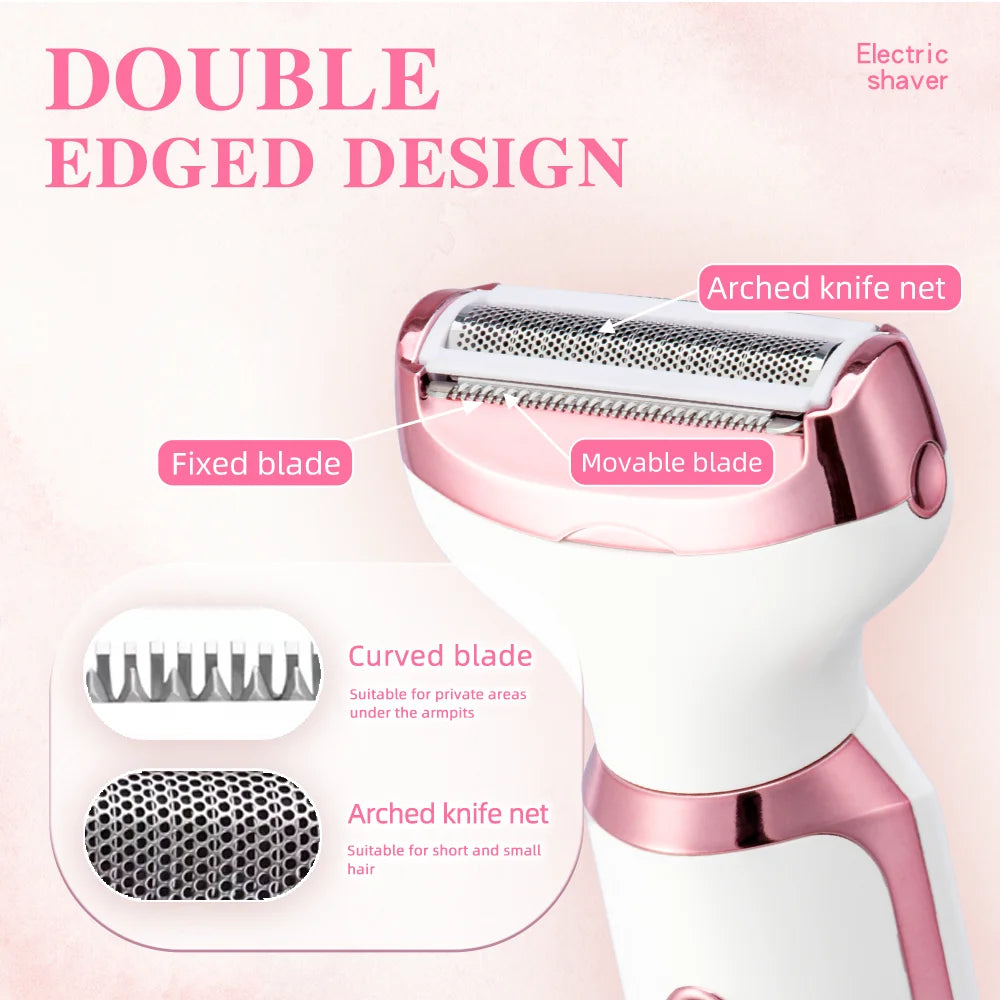 4 In 1 Electric Lady Shaver, Body Hair Removal Epilator, Painless Cordless Trimmer Razor variety store